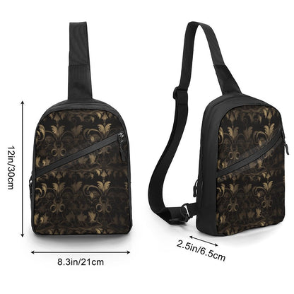 BLACK & GOLD ACCENT Crossbody Sling Bag