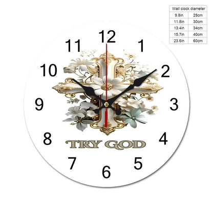 Concise Silent Wooden Wall Clock-9.84"x9.84"/ 25x25cm-TRY GOD