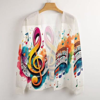 MUSIC GRAFFITI Open Front Cardigan