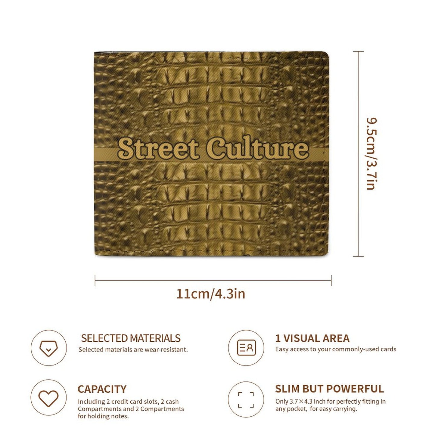 STREET CULTURE Alligator Leather Card Holder Wallet