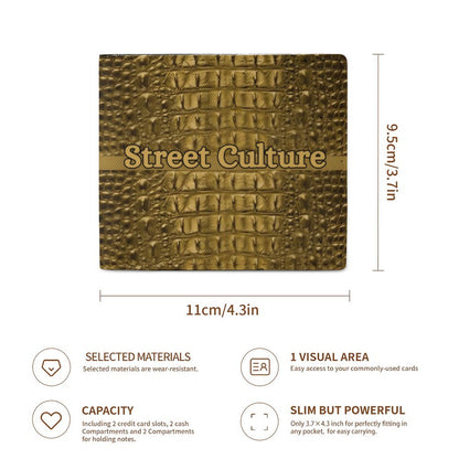 STREET CULTURE Alligator Leather Card Holder Wallet