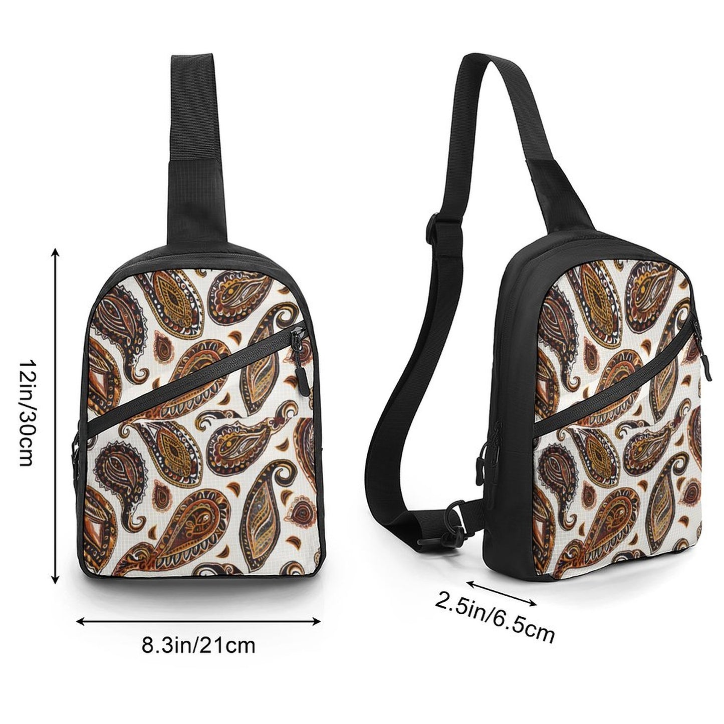 ORANGE PAISLEY Crossbody Sling Bag