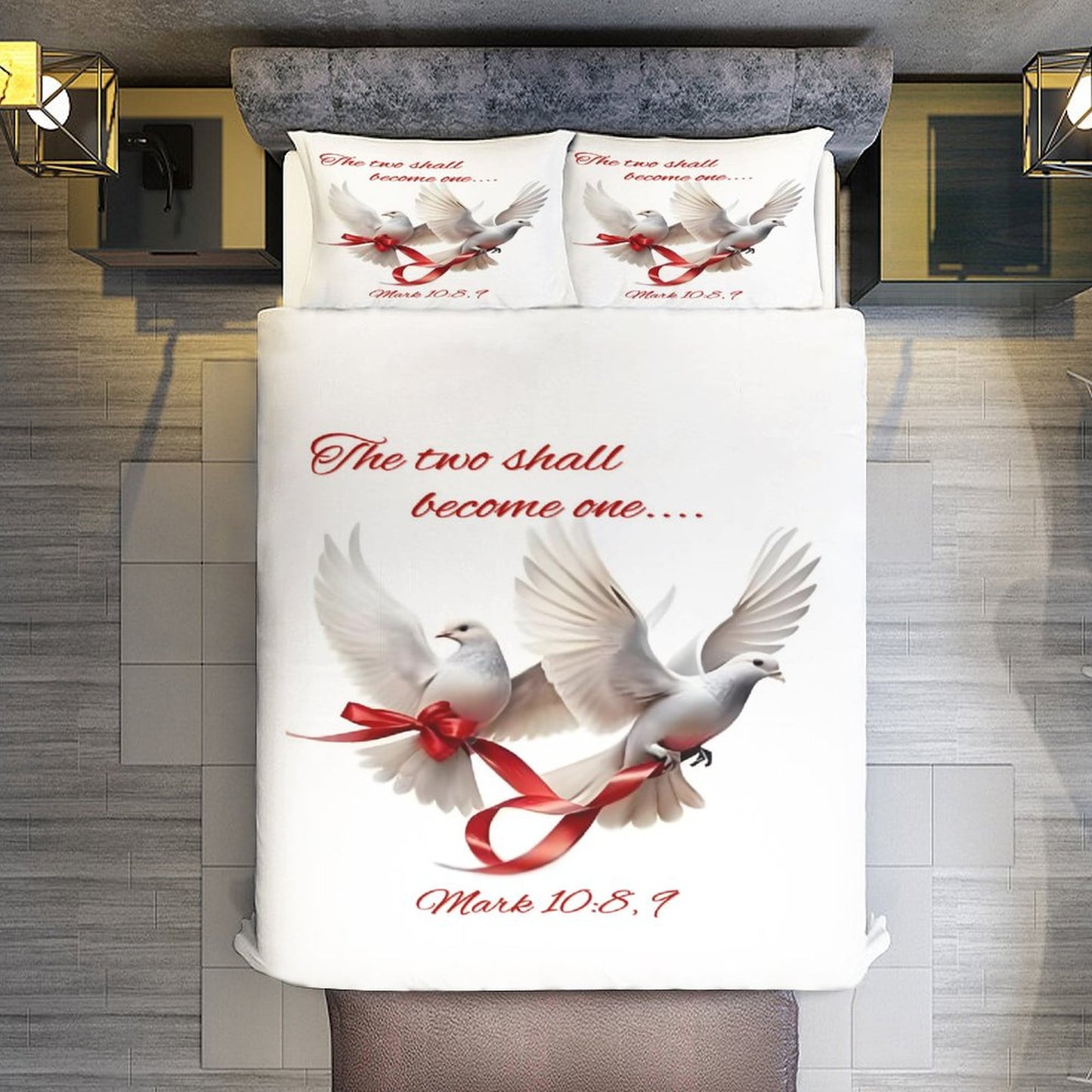 3-Piece Bedding Set-90"x90"/ 229x229cm (Dual-sided Printing)