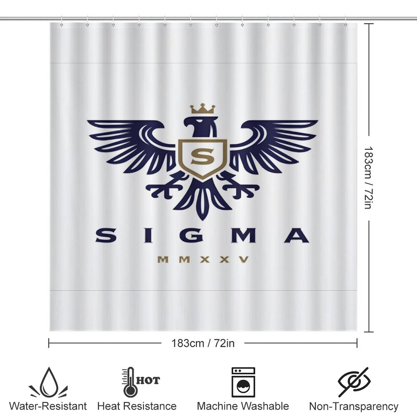 Shower Curtain Set with 3 Rugs