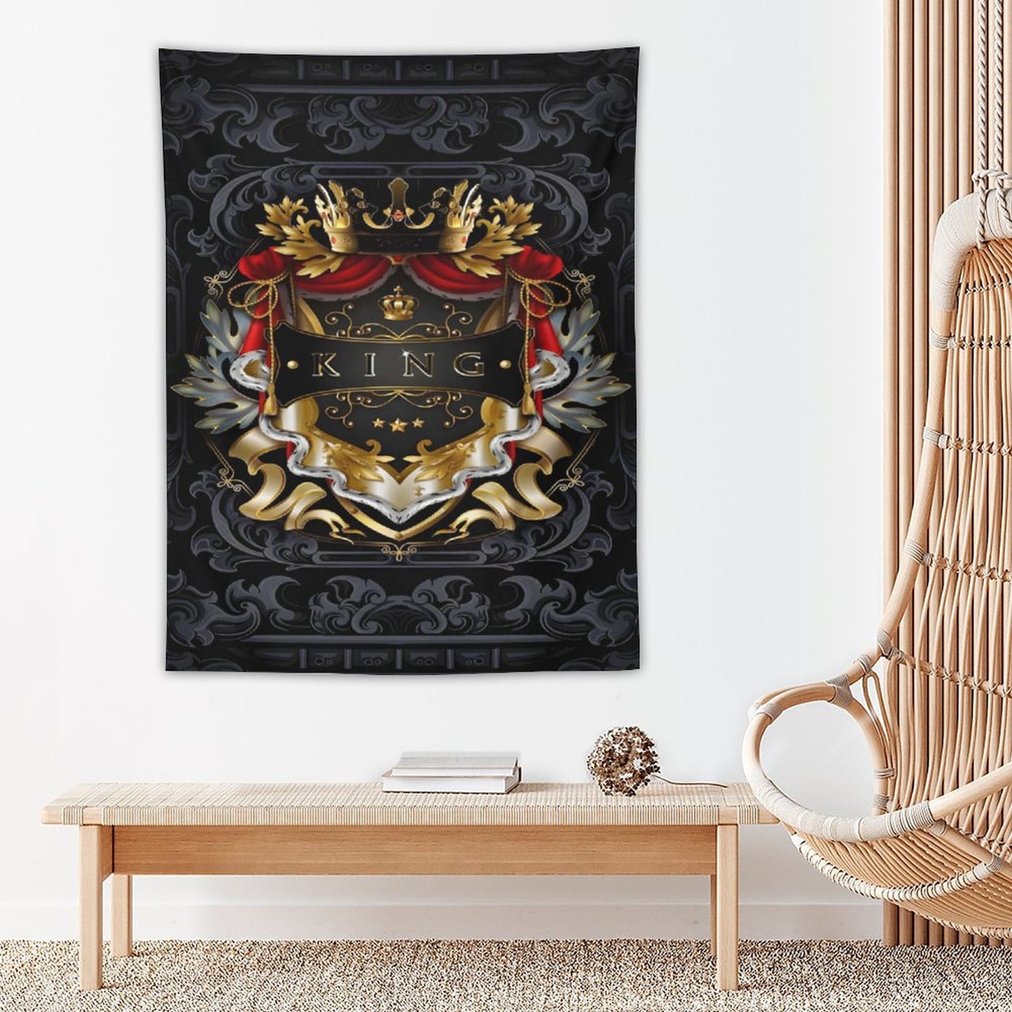 Wall Art with Vertical Tapestry