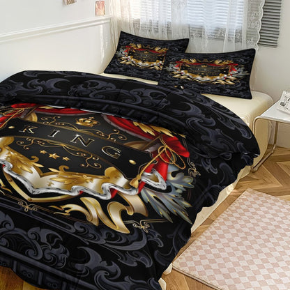 3-Piece Bedding Set-86"×70"/ 218×177cm (Dual-sideded Printing)