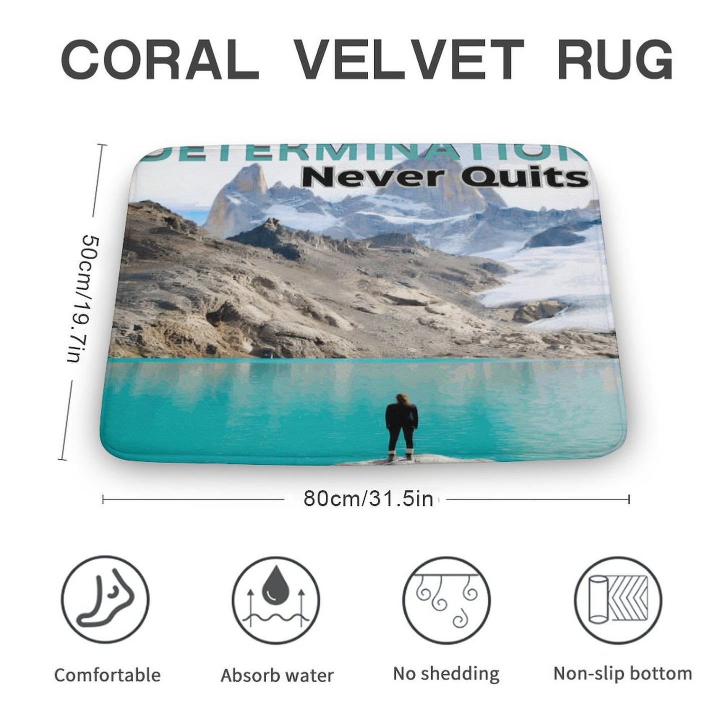 Coral Velvet Rug-19.7"x31.5"/50x80cm