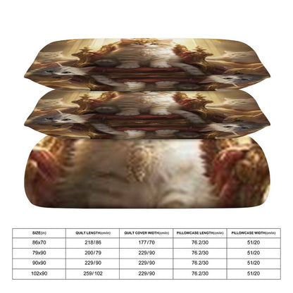 3-Piece Bedding Set-86"×70"/ 218×177cm (Dual-sidede Printing)