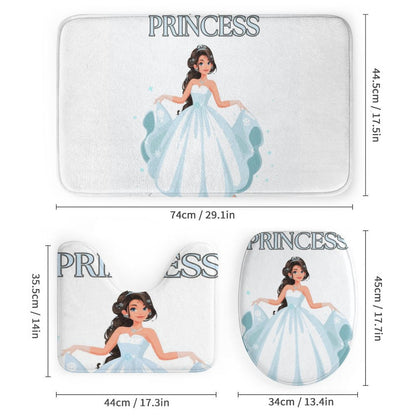 Shower Curtain Set with 3 Rugs
