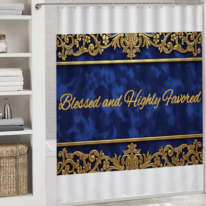 Shower Curtain Set with 3 Rugs