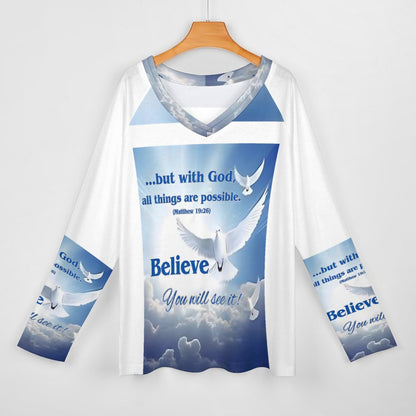 200gsm Double Layer V-Neck Top(All-Over Printing)