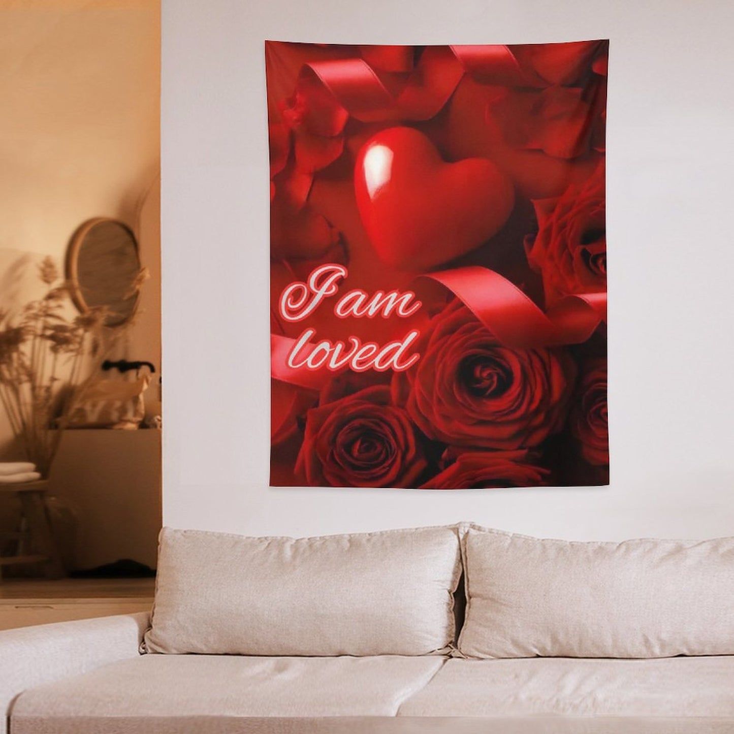 Wall Art with Vertical Tapestry