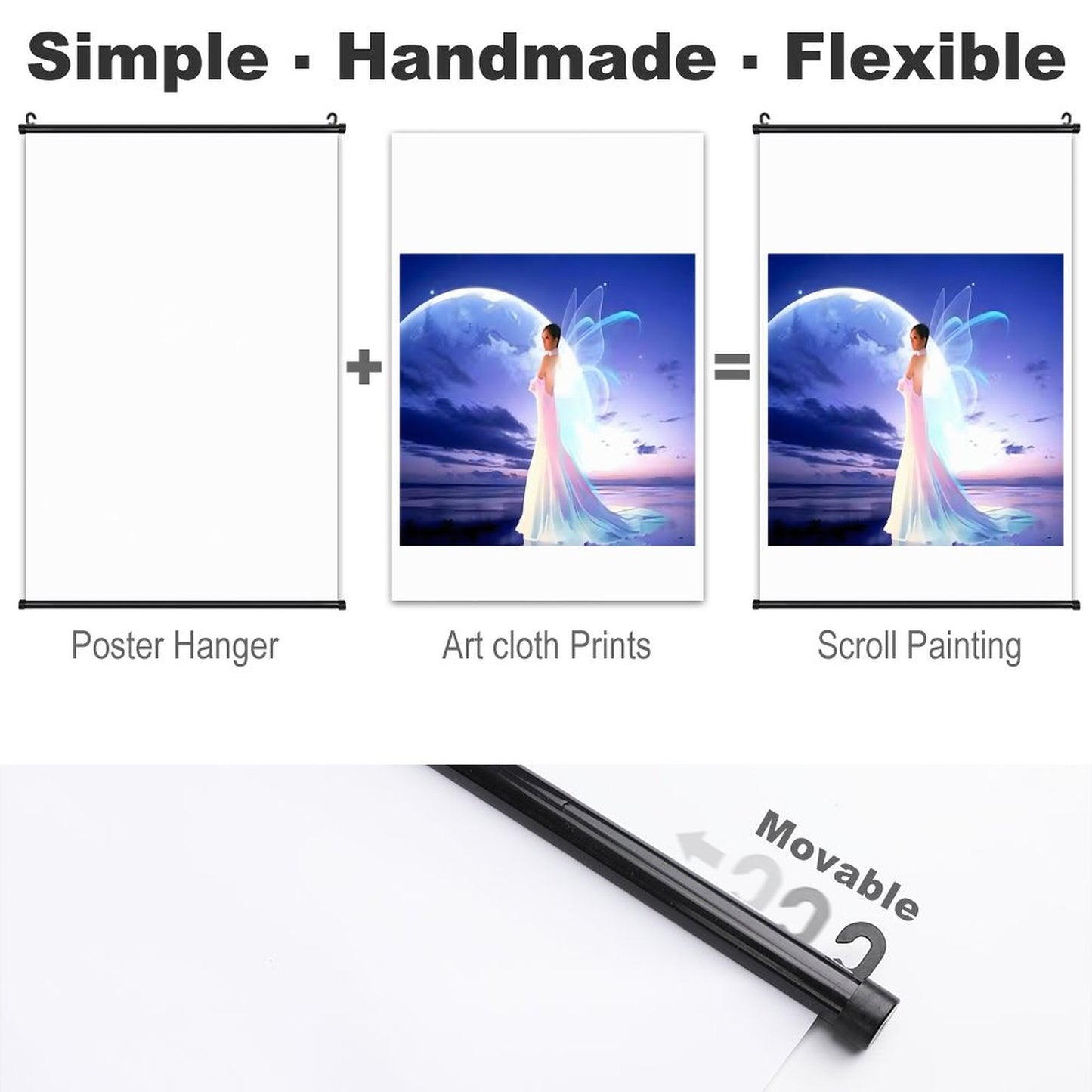 Canvas Hanging Poster with Scrolls-16"x24"/ 40x60cm