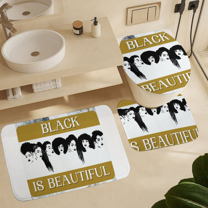 Shower Curtain Set with 3 Rugs