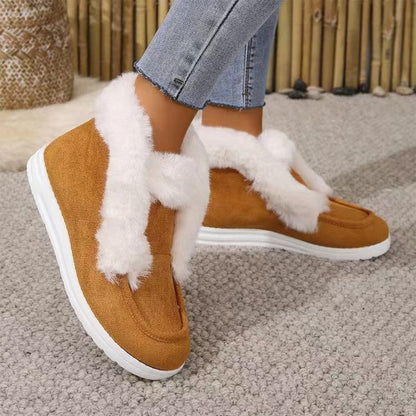 Furry Suede Snow Boots (brown/black/dark grey)