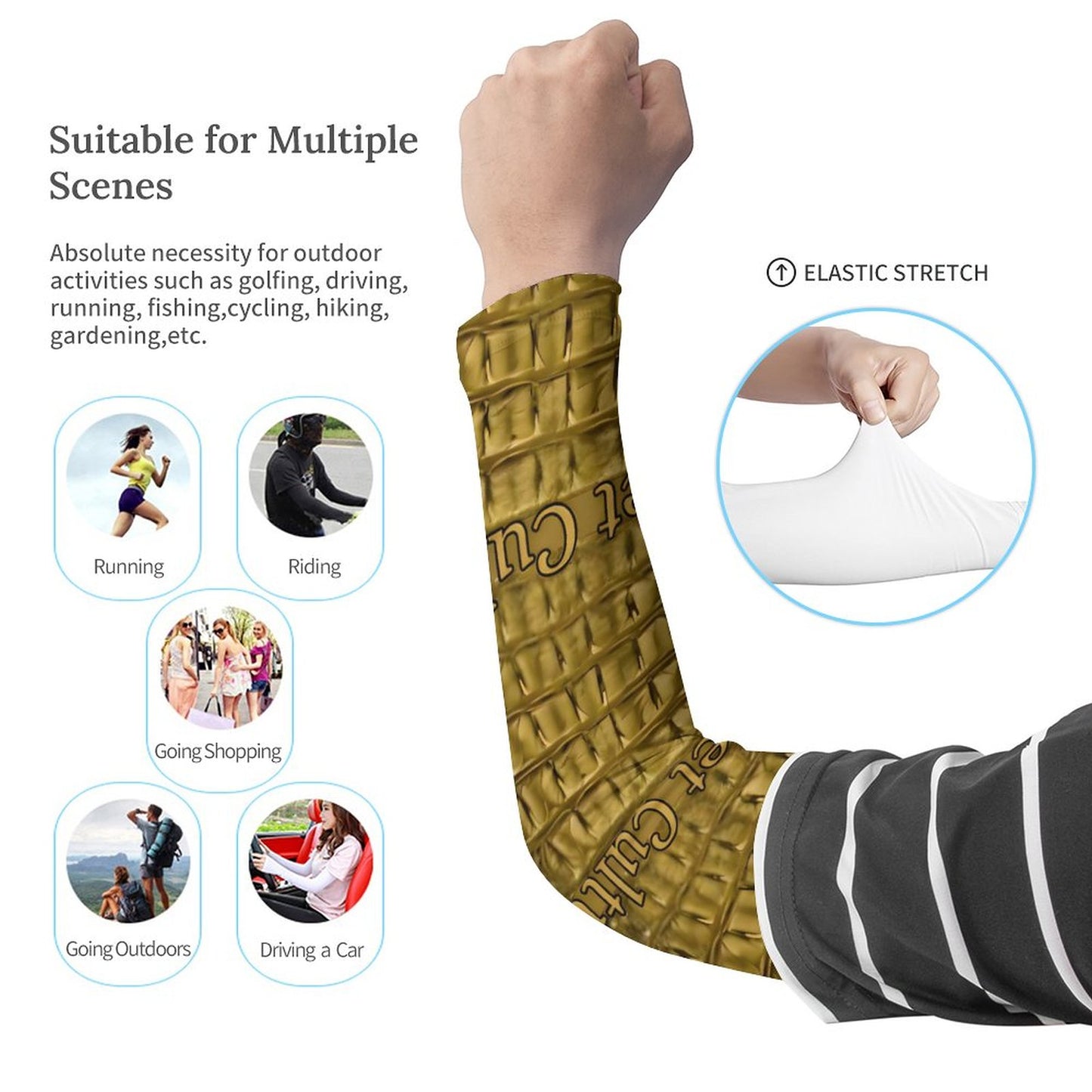STREET CULTURE Alligator Cooling UV-Proof Arm Sleeves (A Pair)