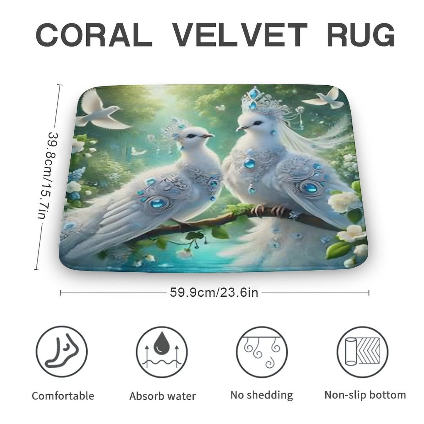 Coral Velvet Rug-15.7"x23.6"/ 40x60cm