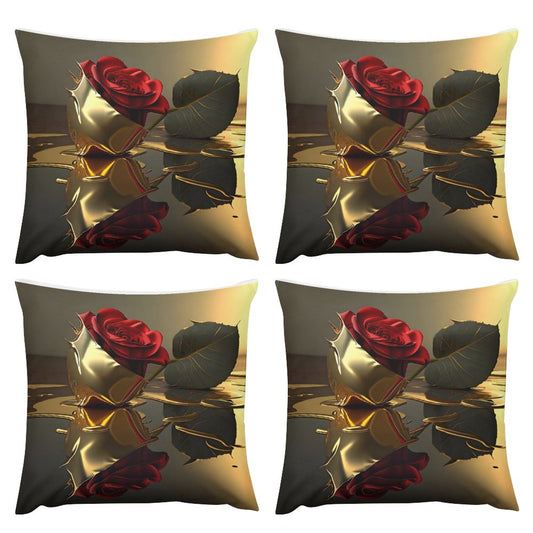 ROSE IN GOLD Plush Pillowcase Set of 4