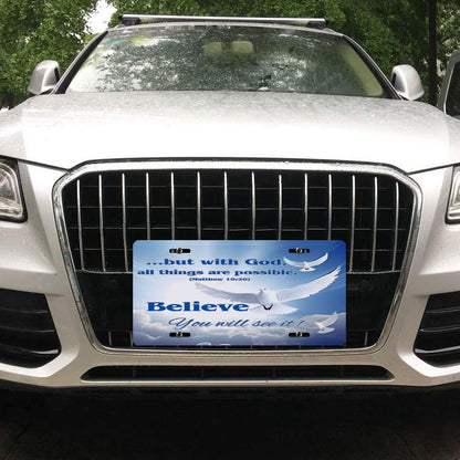Car License Plate-11.8”x5.9”-BELIEVE