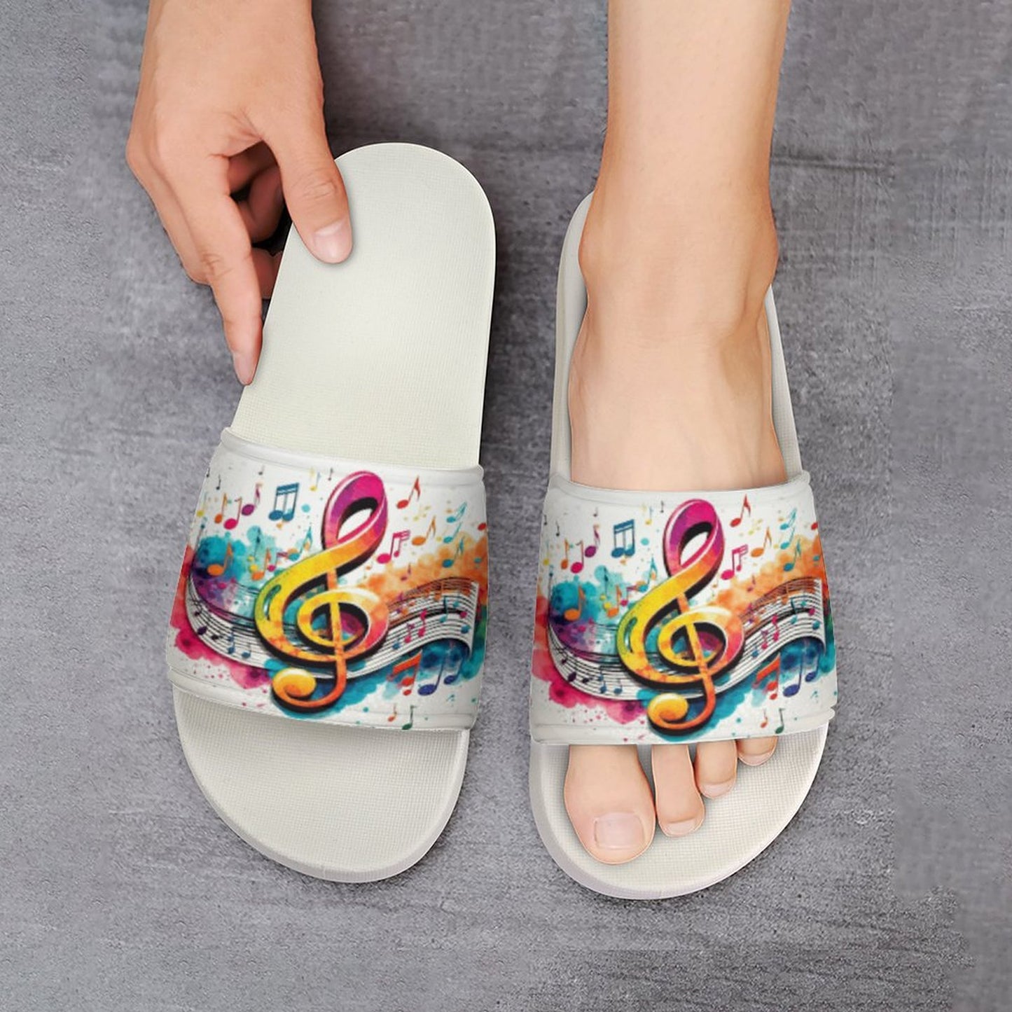 MUSIC GRAFFITI Unisex PVC Slippers or Slides