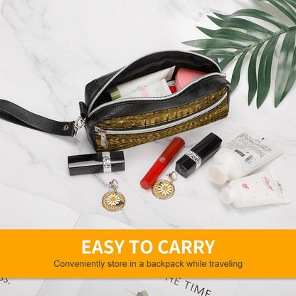 STREET CULTURE Alligator Leather Toiletries/Cosmetic Bag (can be used as a pen/pencil pouch)