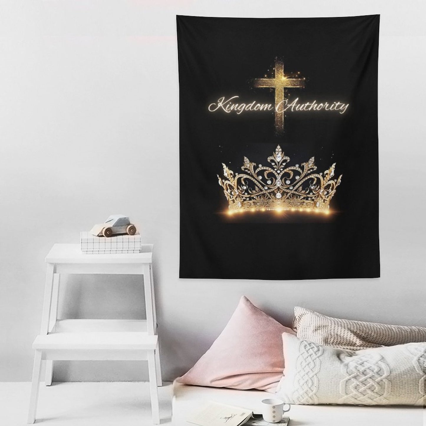 Wall Art with Vertical Tapestry