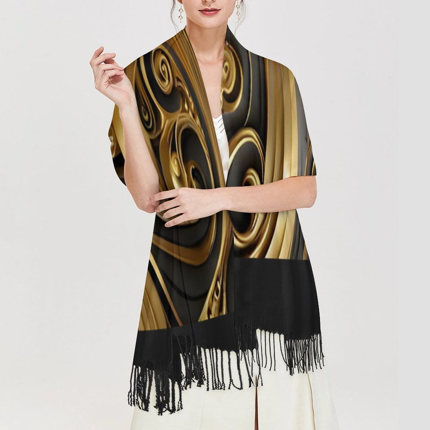 Cashmere-like Tassel Scarf (All-Over Printing)