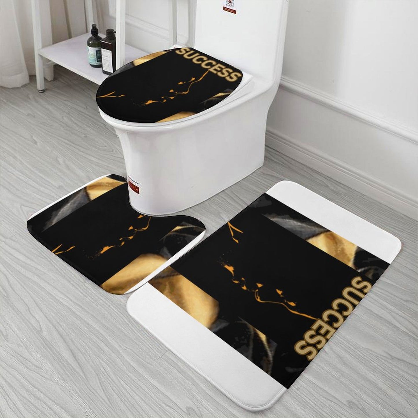 Coral Velvet Restroom Rug Set of 3-15.7"x23.6"/ 40x60cm