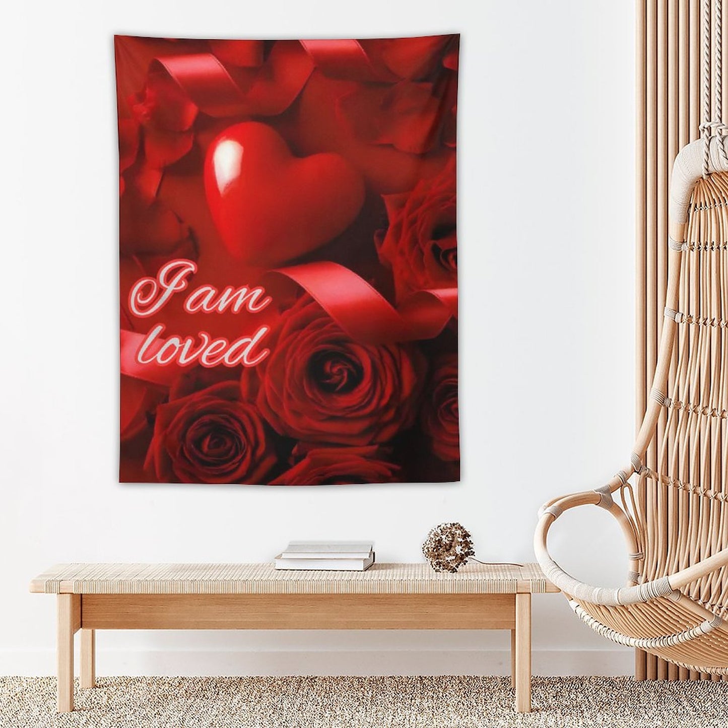 Wall Art with Vertical Tapestry