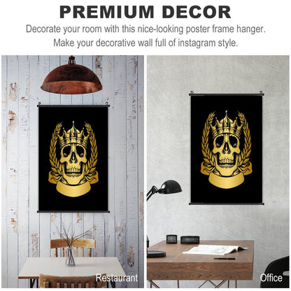 Canvas Hanging Poster with Scrolls-16"x24"/ 40x60cm-GOLD SKULL