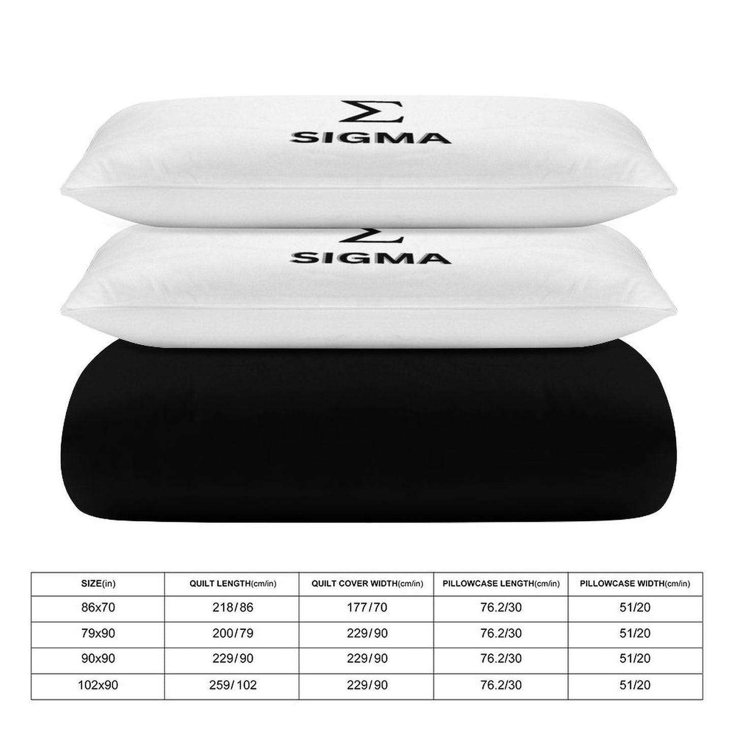 3-Piece Bedding Set-90"x90"/ 229x229cm (Dual-sided Printing)