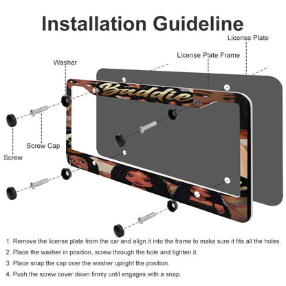 License Plate Frames with 4 Round Holes (1 Pair)