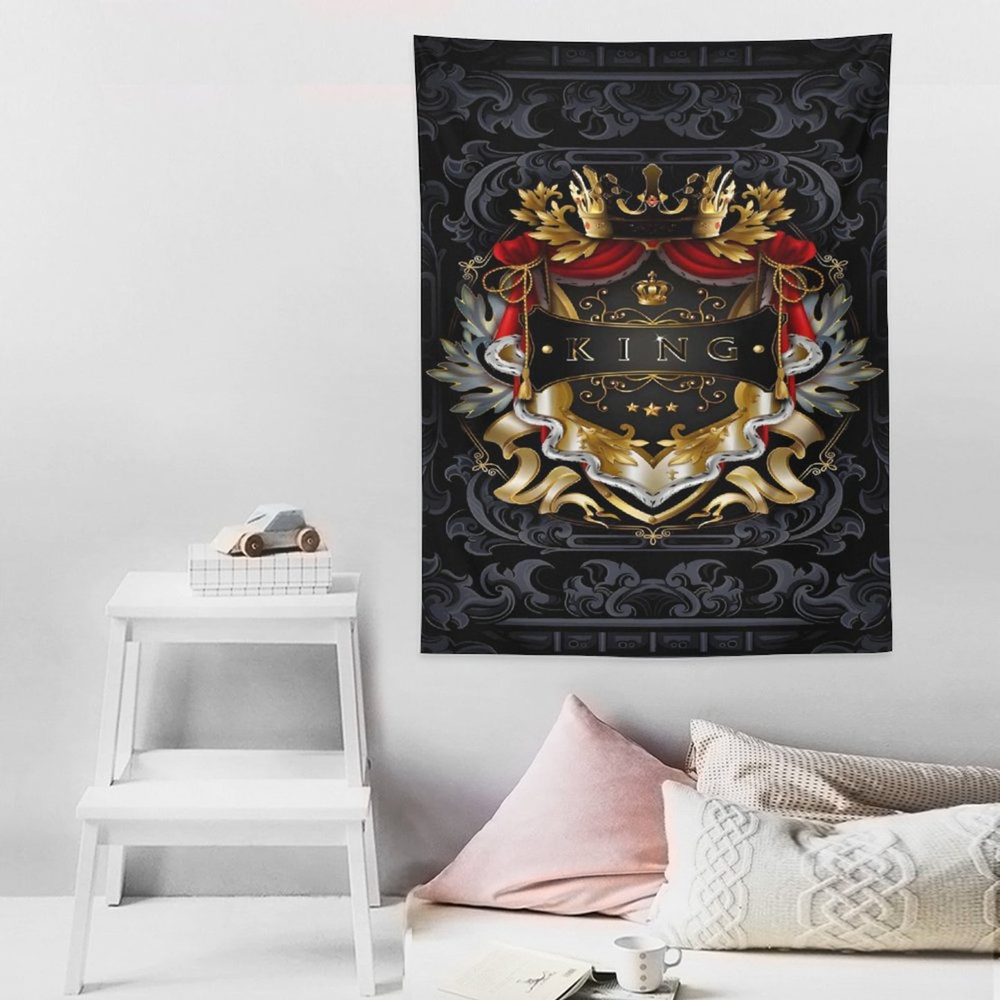 Wall Art with Vertical Tapestry