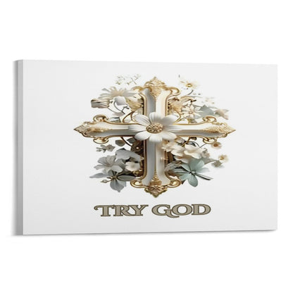 Hanging Canvas (Horizontal 3:2)-12x18 inch/ 8x12 inch-TRY GOD
