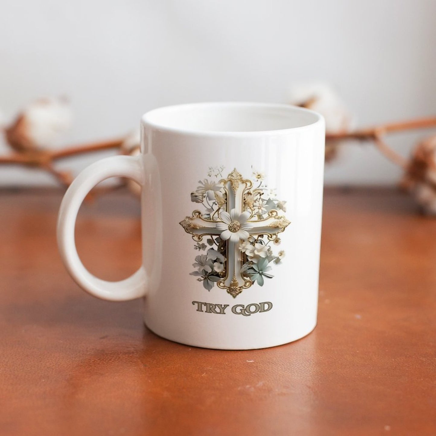 11oz White Mug-TRY GOD