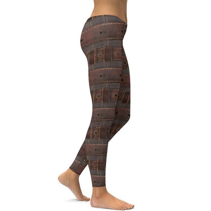 RUGGED LEATHER BUCKLE Print Yoga Pants for Women-SMALL-2XL