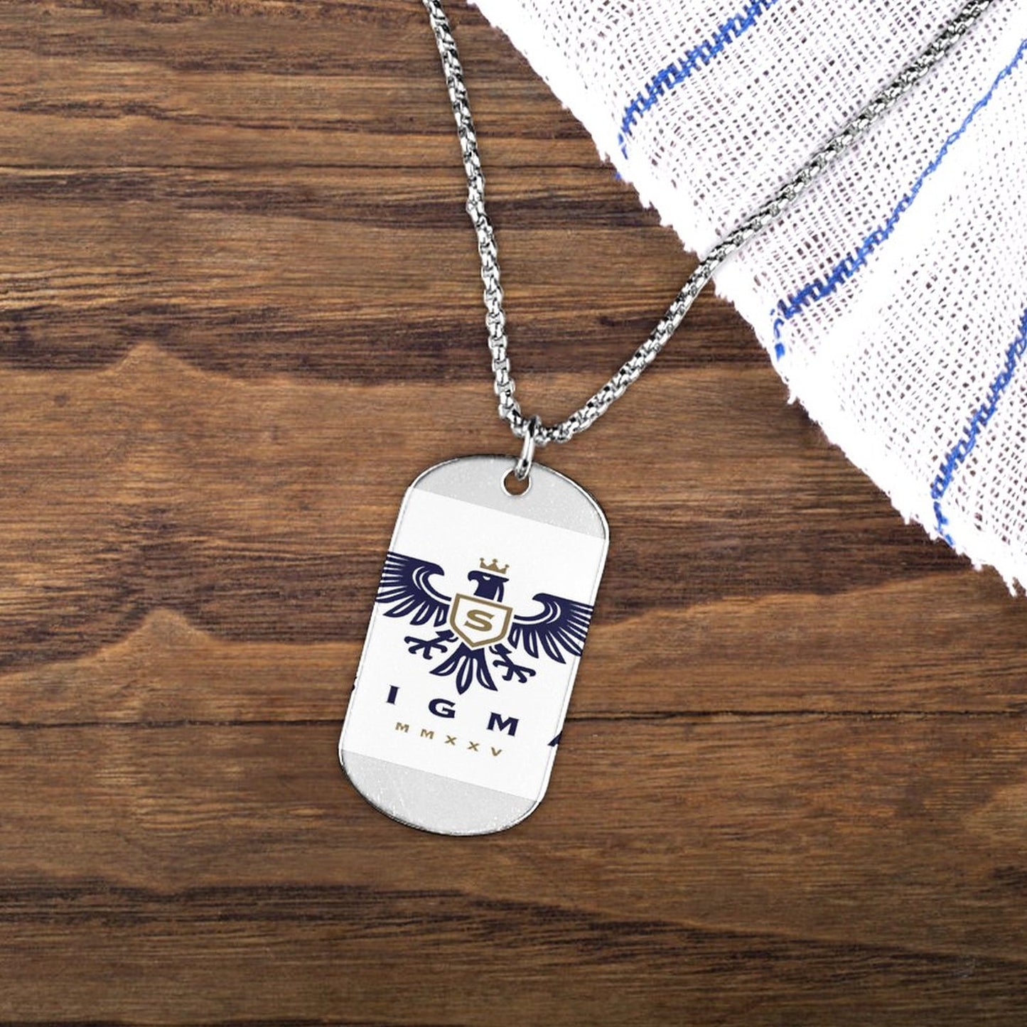 Memorial Necklace with Titanium Steel Square Pendant