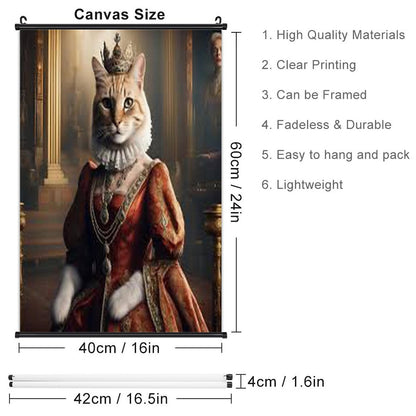 Canvas Hanging Poster with Scrolls-16"x24"/ 40x60cm-CAT QUEEN