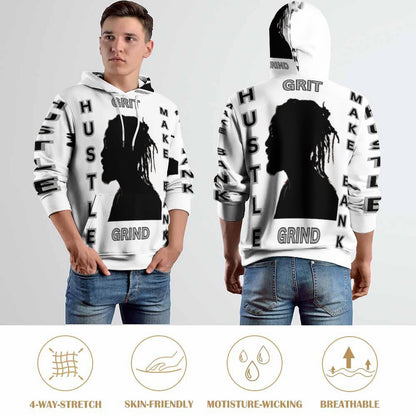 230gsm Men's Cool Hoodie with Double-layer Cap (All-Over Printing)
