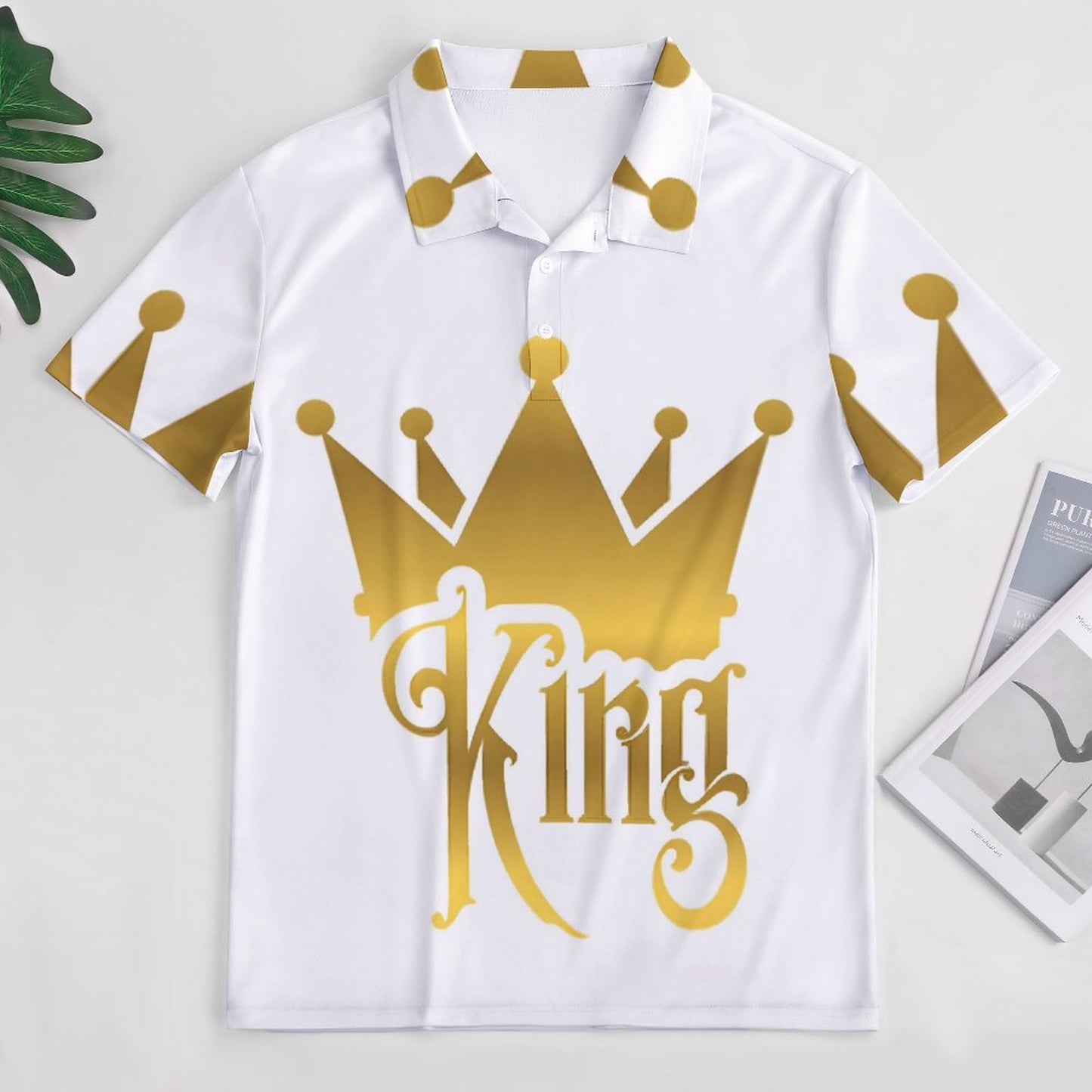 Custom Polo Shirts with All-Over printing Design Straight B612