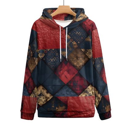 TRIANGLES & LEATHER Men's Hoodie with Double-layer Cap-SMALL-6XL