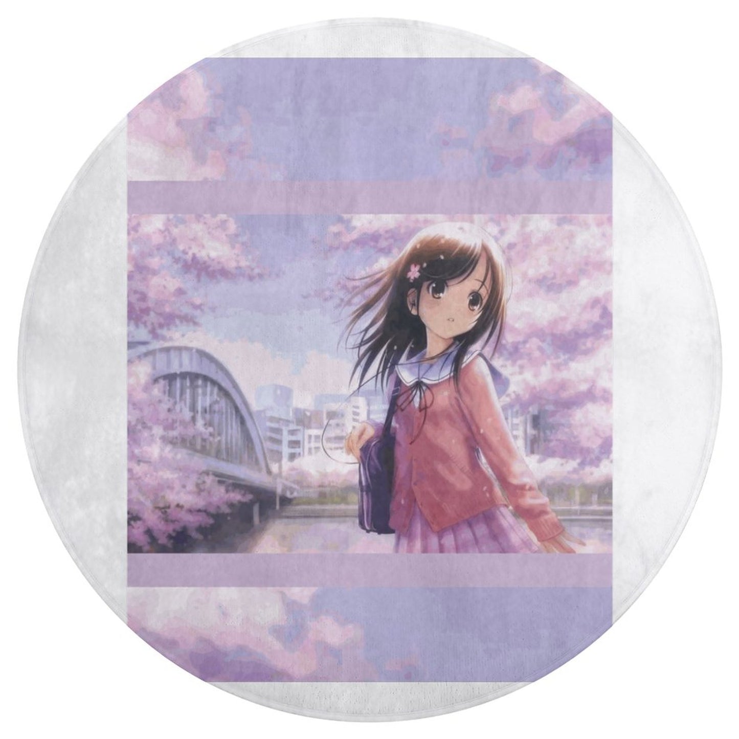 Round Coral Velvet Warm Floor Mat