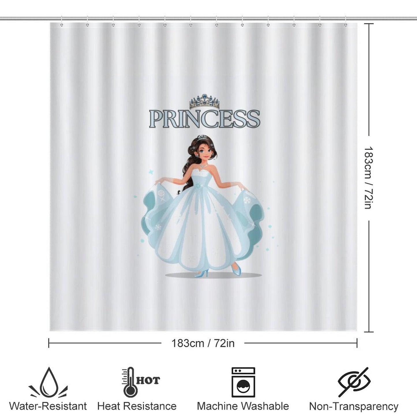 Shower Curtain Set with 3 Rugs