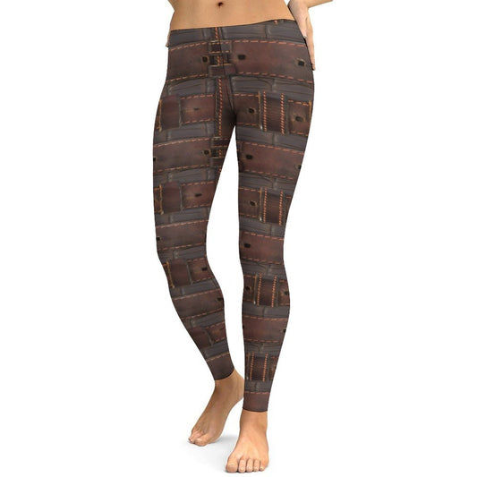 RUGGED LEATHER BUCKLE Print Yoga Pants for Women-SMALL-2XL