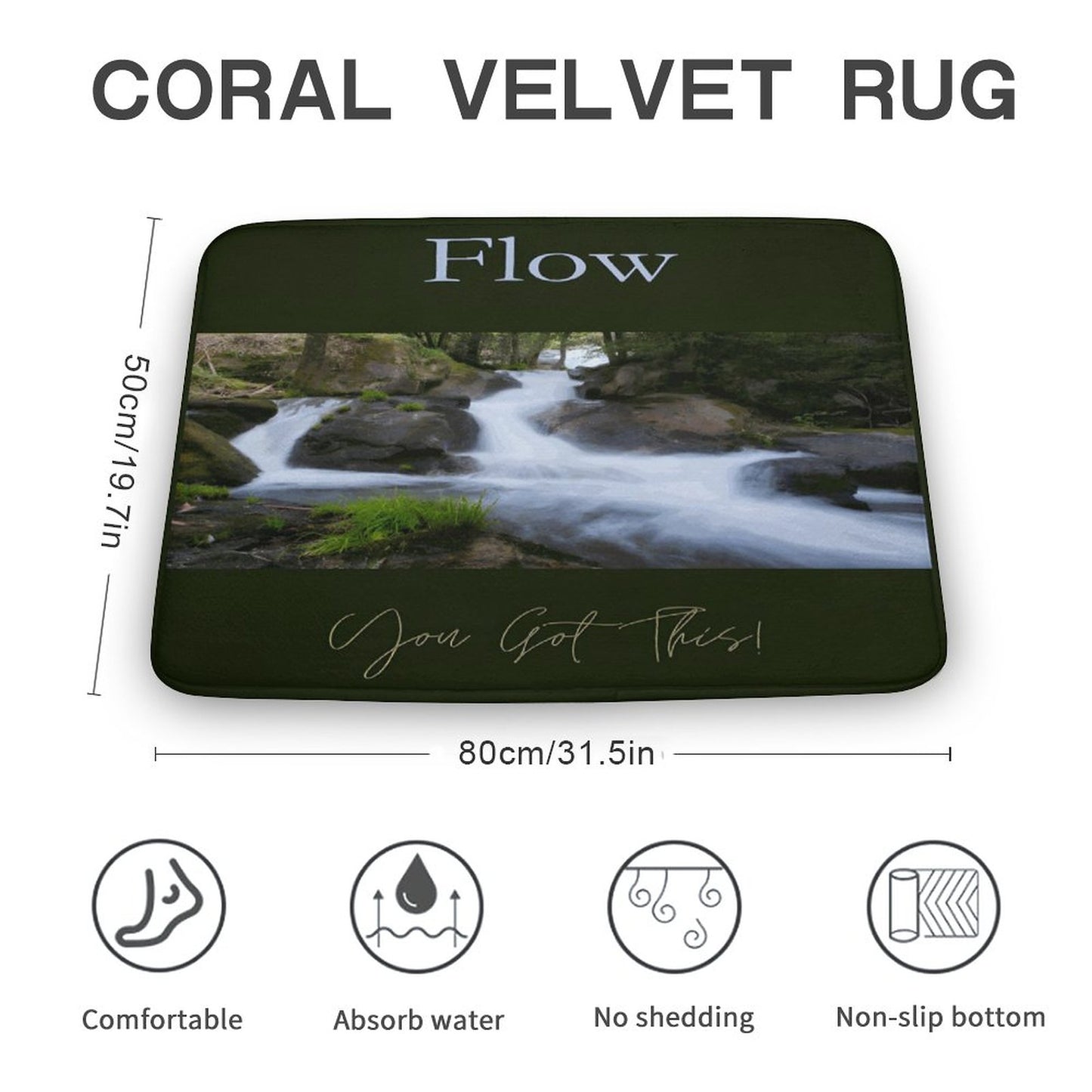 Coral Velvet Rug-19.7"x31.5"/50x80cm