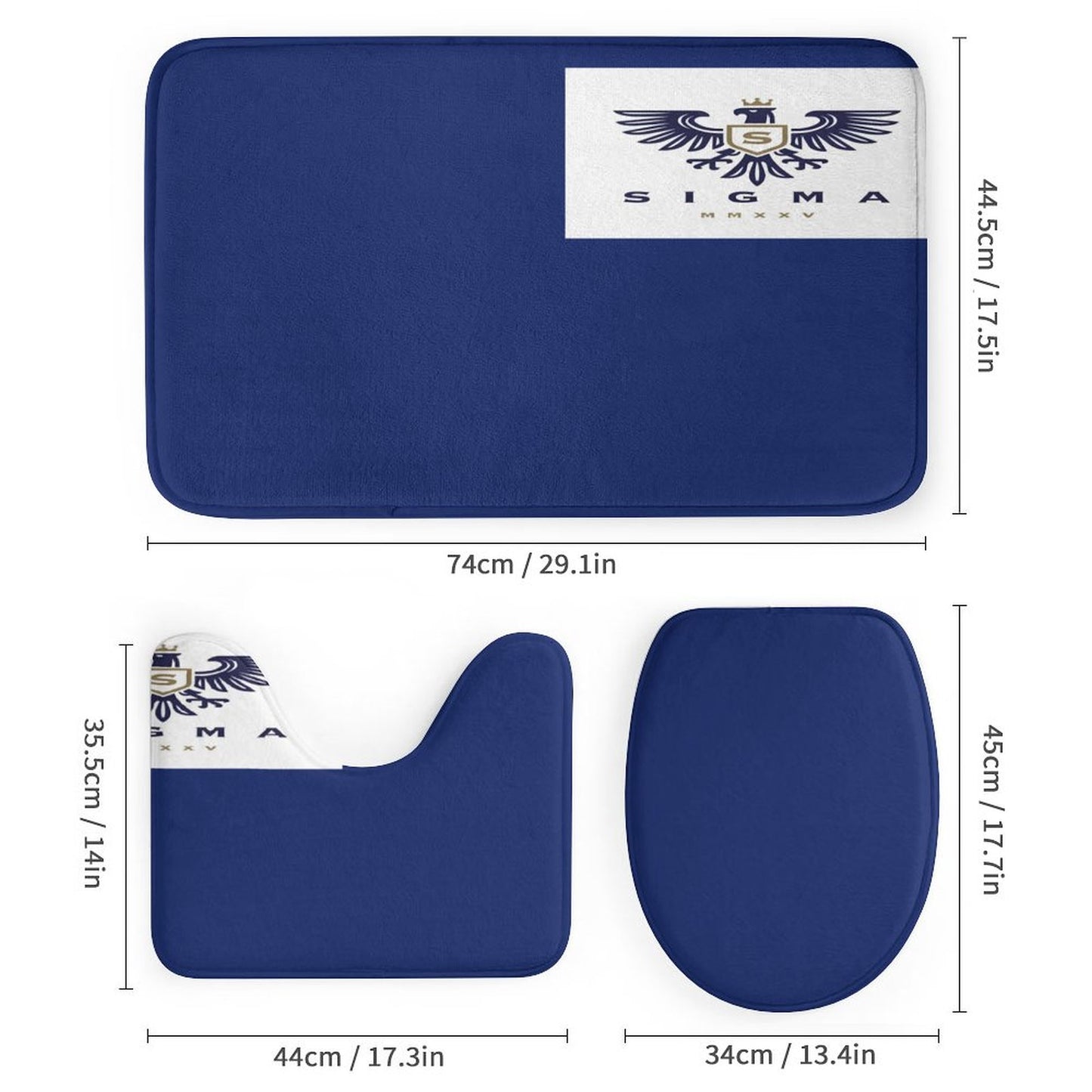 Shower Curtain Set with 3 Rugs