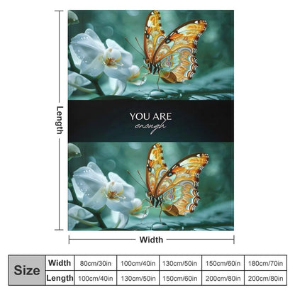 Flannel Blanket-60"x80" (Dual-sided Printing)-YOU ARE ENOUGH