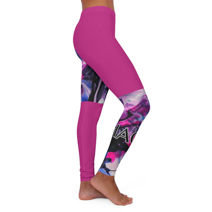CHAOS SQUARES Women's Casual Spandex Leggings (pink)-*XS-2XL