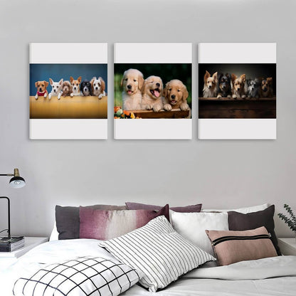 Vertical Multicolor Framed Wall Art-4:5 Aspect Ratio-PUPPIES