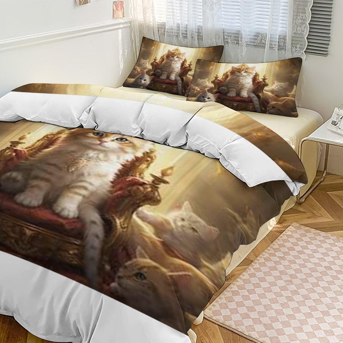 3-Piece Bedding Set-90"x90"/ 229x229cm (Dual-sided Printing)
